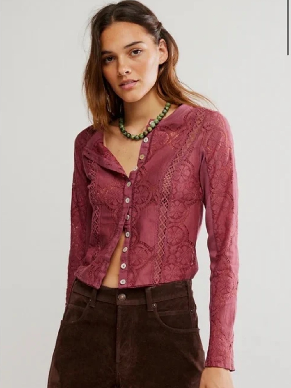 Free People Jae Knit Long Sleeve - Crushed Berry